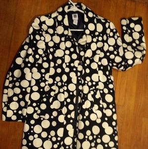 Gap trench coat black & white sz. L
